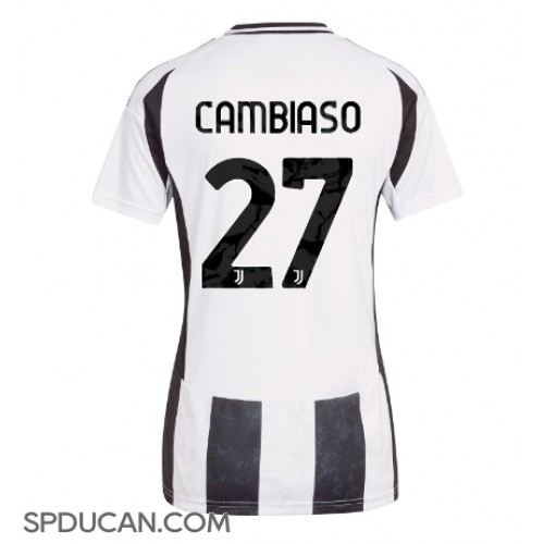 Zenski Nogometni Dres Juventus Andrea Cambiaso #27 Domaci 2024-25 Kratak Rukav